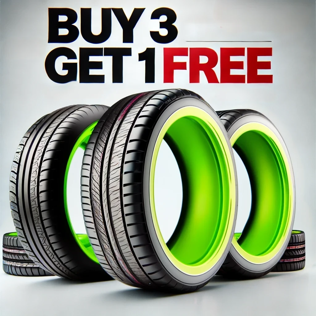 DALL·E 2024 12 12 14.30.27 An ultra realistic promotional image for Prinx tyres featuring a clean white background with bold and premium tyres as the main focus. The design has